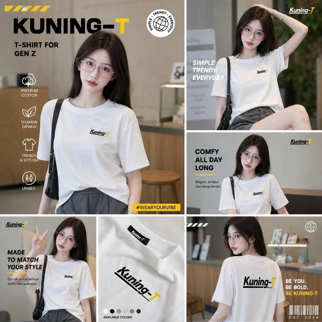Kaos KUNING-T warna putih